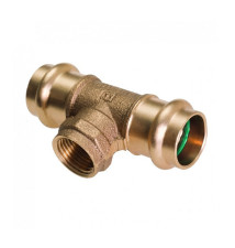 Rotguss - Pressfitting -  T-Stück 15mmx1/2" mit FKM Solar Dichtung