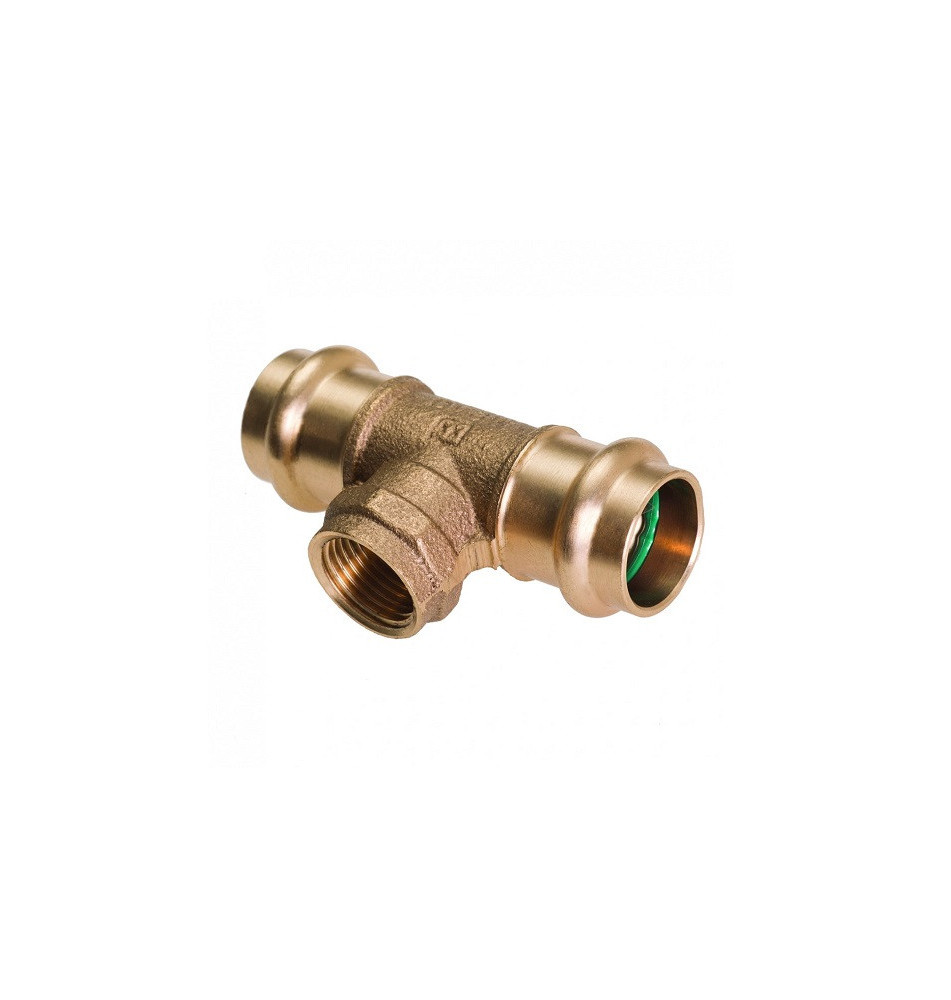 Rotguss - Pressfitting -  T-Stück 18mmx1/2" mit FKM Solar Dichtung