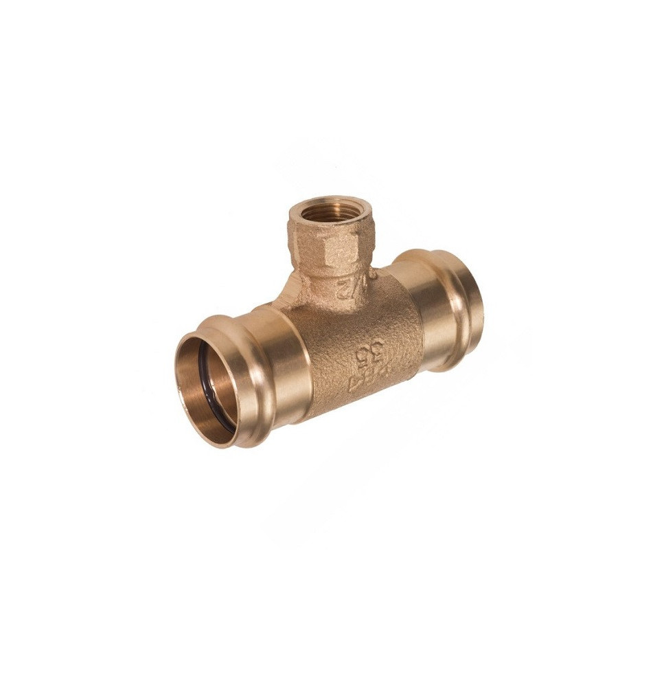Rotguss - Pressfitting - T-Stück 28mmx1/2" mit Innengewinde