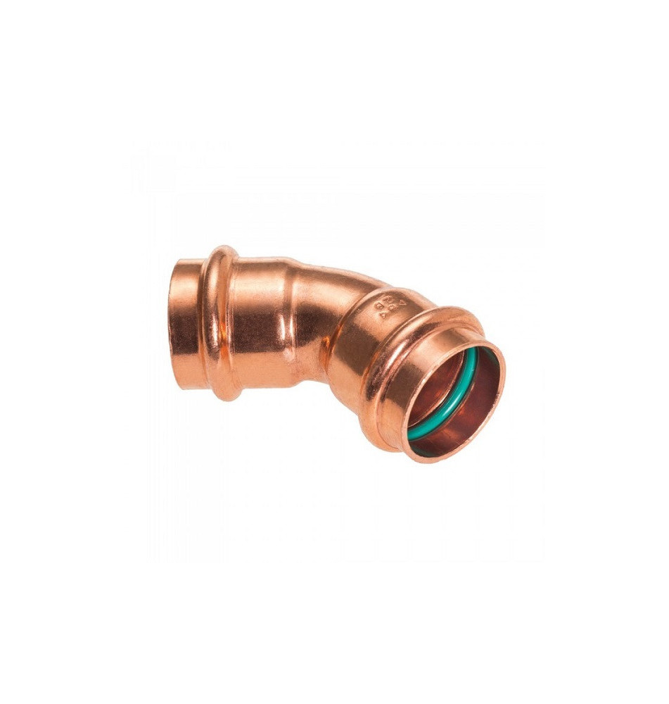 Pressfitting - Kupfer Bogen 15mmx45° mit FKM Solar Dichtung