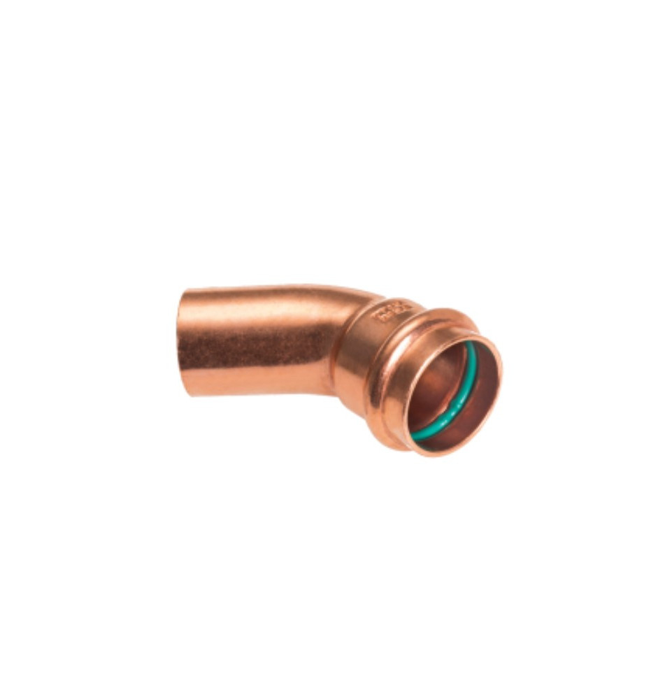 Pressfitting - Kupfer Bogen 15mmx45° IA mit FKM Solar Dichtung